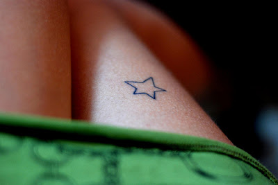 star thigh tattoos for girls