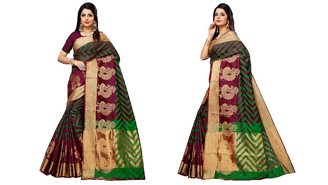 Vahni Women's Silk Saree With Blouse Piece Material