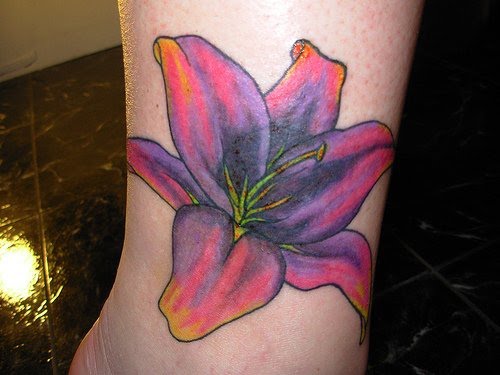 Flower Foot Tattoos For Girls