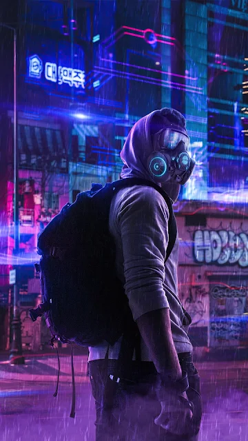 Neon City Anonymous Mask Boy