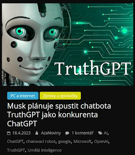 Musk plánuje spustit chatbota TruthGPT jako konkurenta ChatGPT - AzaNoviny