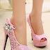 high heel in pink color