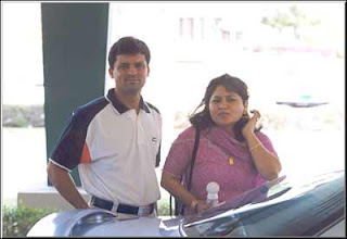 Pakistani Cricketer Moin Khan With Wife