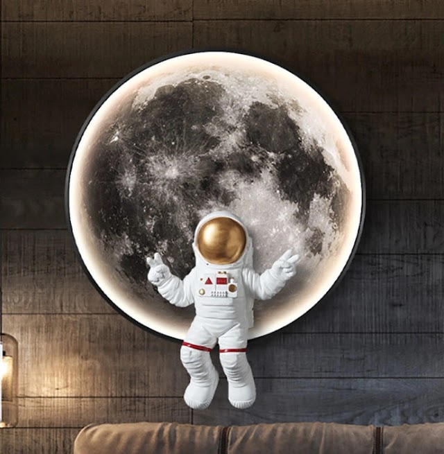 Universe Earth Moon Astronaut Wall LED Wall Night Light