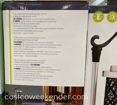 Costco 1600226 - GTX Solar Shepherd's Hook Landscape Lights: great for any backyard