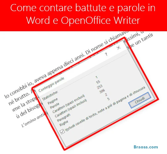 Come contare battute e parole in Word e Writer