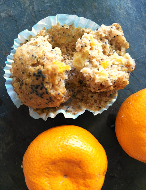 muffins de mandarina y semillas de amapola