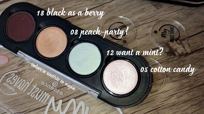 Swatches Review - Essence my must haves Eyeshadow - sombras de ojos