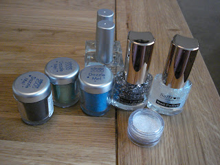 Collection of discount cosmetics used for frankenpolish nail polish frankening