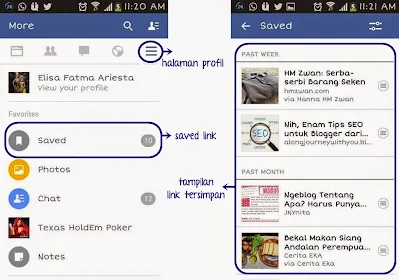 Fitur Save Link via Facebook Mobile