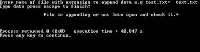 append data into text file c programming source code