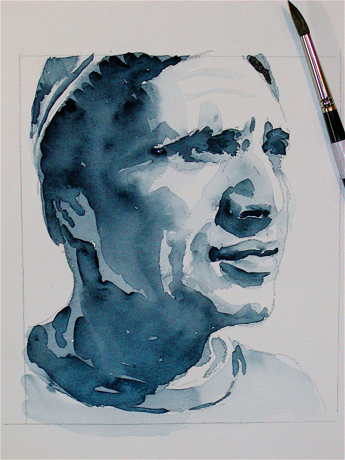 David Lobenberg: BEAUTIFUL B@W WATERCOLOR PORTRAIT STUDIES!