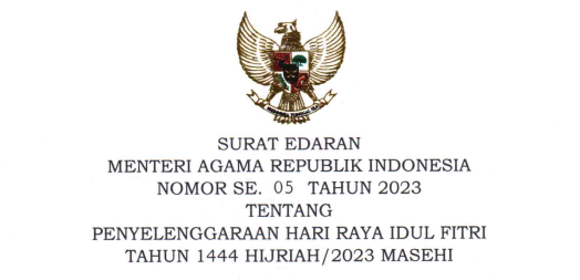 Isi Surat Edaran Menag Nomor  5 Tahun 2023 Tentang Penyelenggaraan Hari Raya Idul Fitri Tahun 2023 1444 H