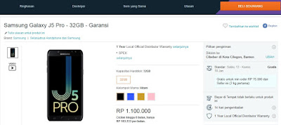 Samsung Galaxy J5 Pro Rp. 1.100.000,- 