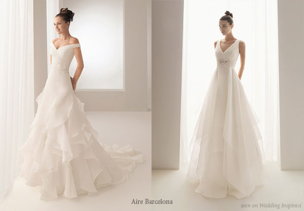 Stunning ruffle gown with fitted ruched bodice Burgos