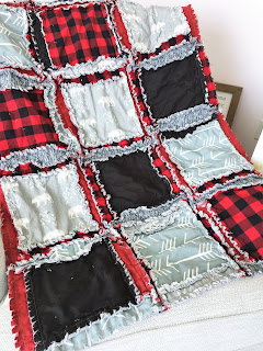 red and black, gray bear crib bedding for baby boy nursery