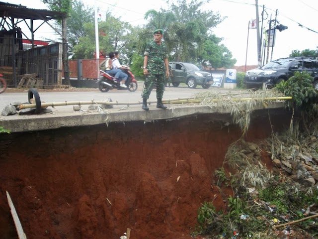 Dandim 0508/Depok Desak Pemkot Perbaiki Jalan Rawan Amblas