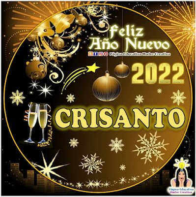 Nombre CRISANTO por Año Nuevo 2022 - Cartelito hombre