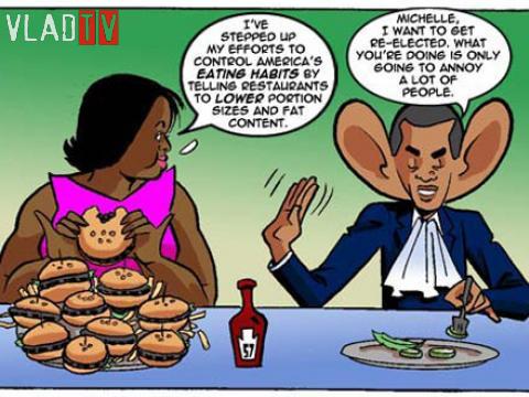 breitbart michelle obama cartoon. First Lady Michelle Obama and