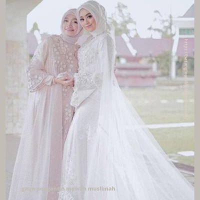 gaun pengantin mewah muslimah