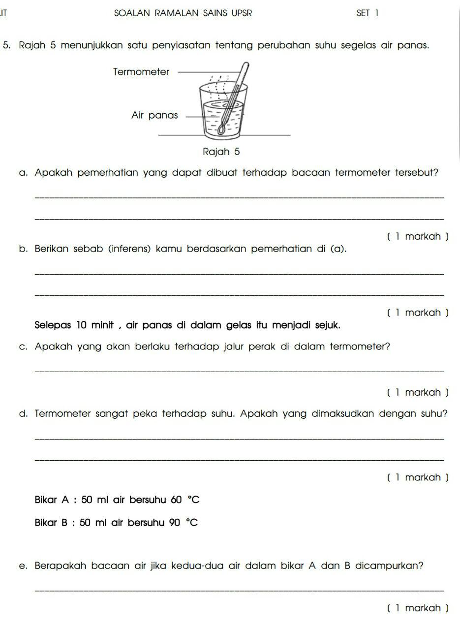 Soalan Diagnostik Upsr 2019 - Persoalan w