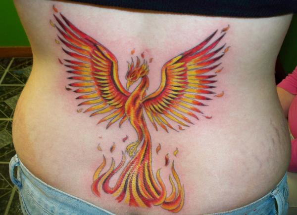 Phoenix Tattoo Design on Low Back