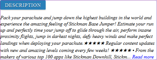 Stickman Base Jumper game review