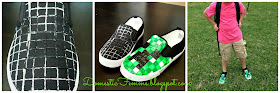 Minecraft Creeper Shoes Tutorial by Domestic Femme #Puff #Fabric #Paint #Paint #Shoe #DIY #Character #Green #White #Black #Instruction #Instructions #Instructable #Instructables