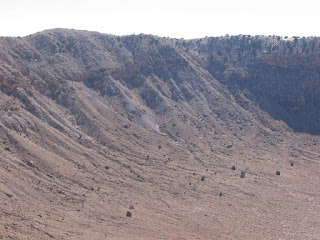 Meteor Crater, Arizona - View of the left side of the crater wall