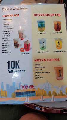 harga minuman di Hoyya