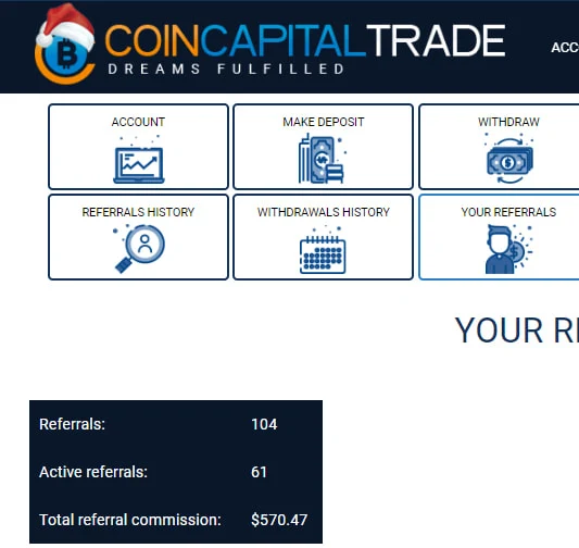 Оборот структуры CoinCapitalTrade