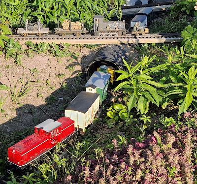 Garden railway running session. Large Garden Railway. White Pass G-scale. Heeresfeldbahn LGB.