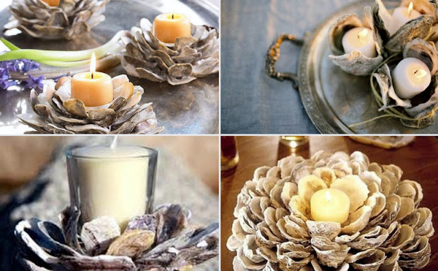 DIY SHELL CANDLE HOLDER