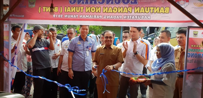 Sekda Jonpriadi Resmi Melounching Bantuan Pangan Non Tunai di Pasar Sungai Sarik