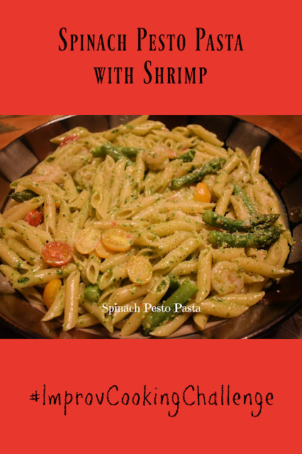 Spinach Pesto Pasta with Shrimp