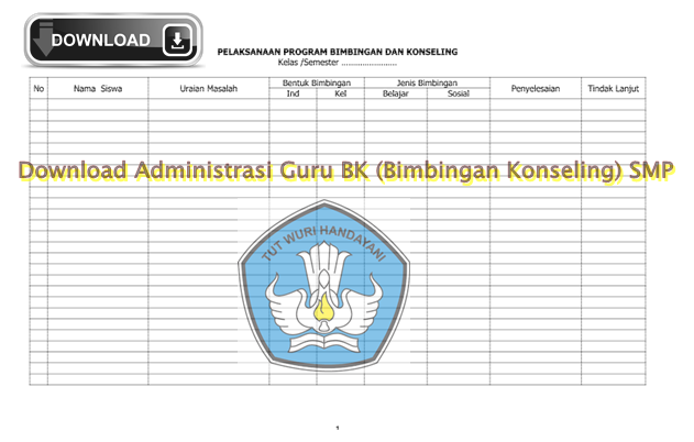 Download Administrasi Guru BK (Bimbingan Konseling) SMP