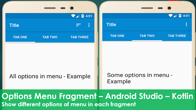 Options Menu Fragment - Android Studio - Kotlin