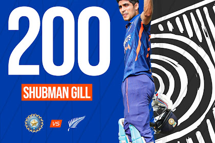 Shubman Gill 200 Run became the fifth Indian to score a double century in ODIs, reaching 200 runs