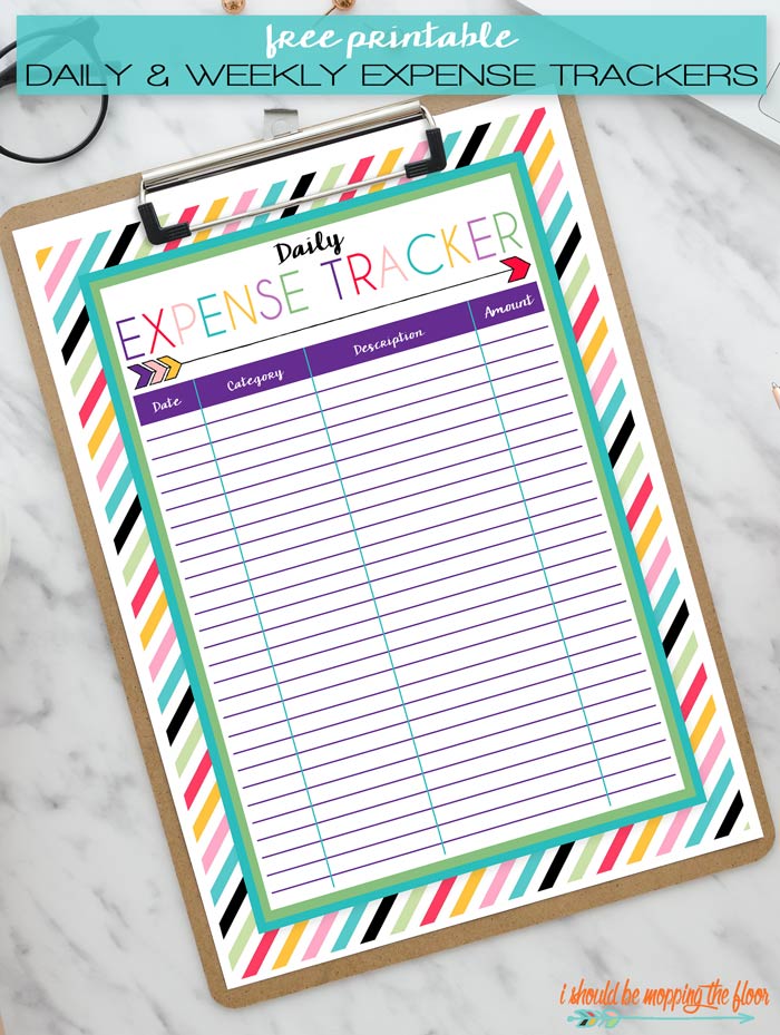 Free Expense Tracker Printable | i should be mopping the floor