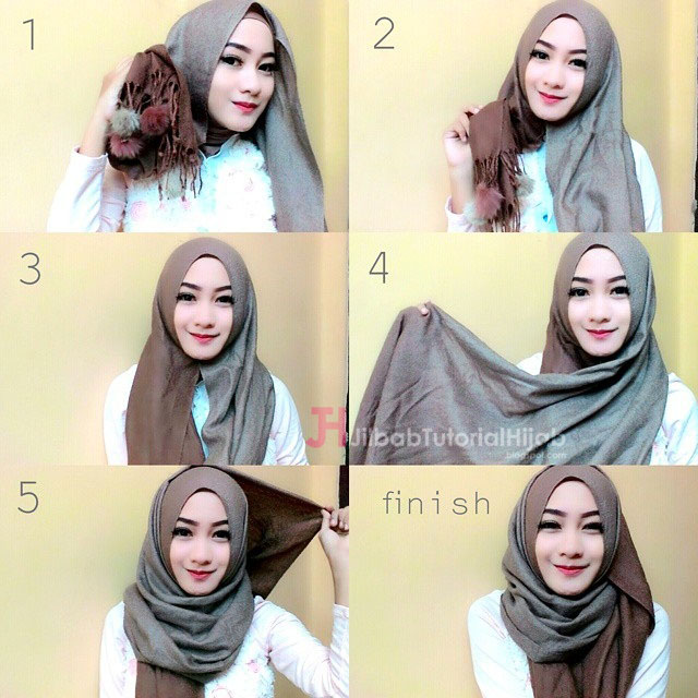 Tutorial Hijab Pashmina untuk ke Kantor  Jilbab Tutorial Hijab