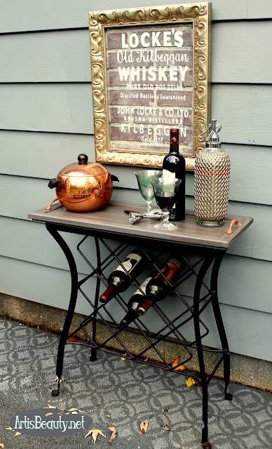 salvaged cupboard wine bar diy recycled rescued makeover painted kilbeggan whiske