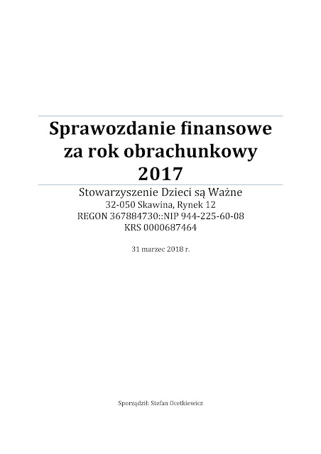 Sprawozdanie finansowe za rok 2017