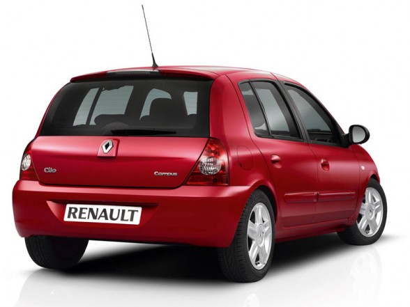Red 2009 Renault Clio Campus: Rear Angle View 