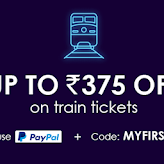 RailYatri Train Ticket Offer - Get Flat 75₹ Off + Additional 50% Cashback via PayPal