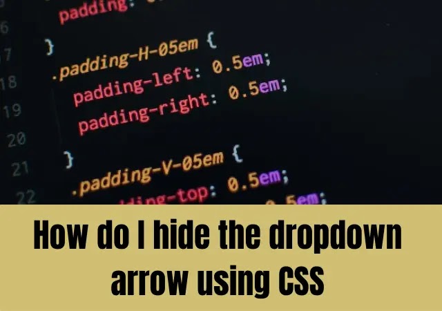 How do I hide the dropdown arrow using CSS