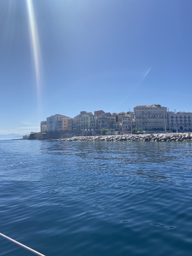 corfu town by boat