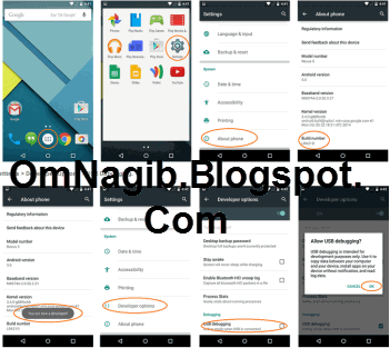 Aktivkan Opsi Pengembang Dan Enable USB Debugging Di Android Jelly Bean, KitKat, Lollipop