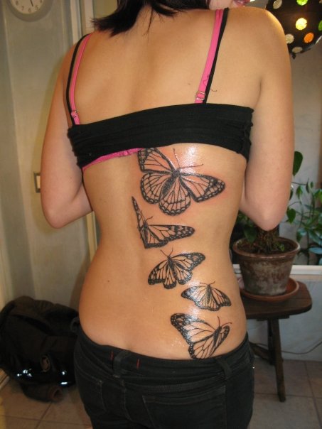 blue butterfly tattoos. utterfly tattoos on waist