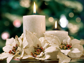 Velas de navidad blancas