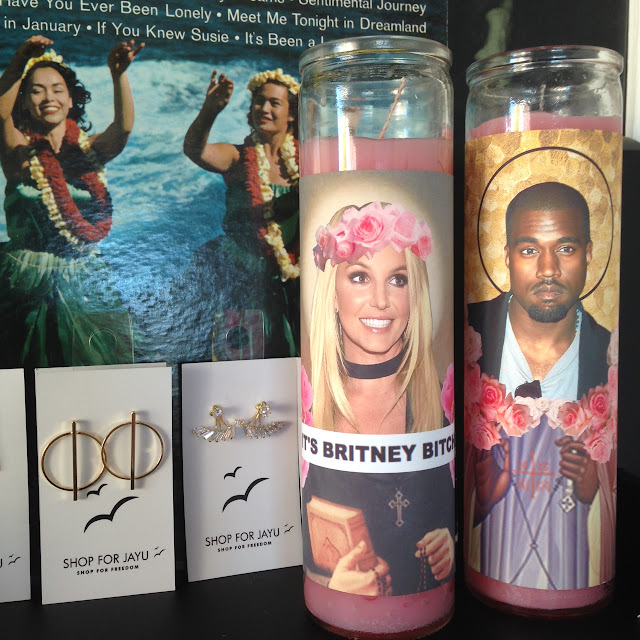 Kanye, Britney, Kim K, Drake and more celebrity prayer candles at Studio Fitzroy in Toronto